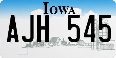 IA license plate AJH545