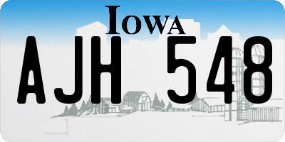 IA license plate AJH548
