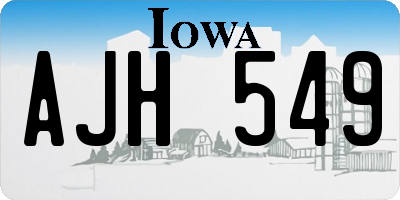 IA license plate AJH549
