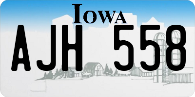 IA license plate AJH558