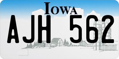 IA license plate AJH562