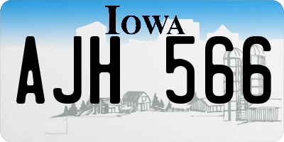 IA license plate AJH566