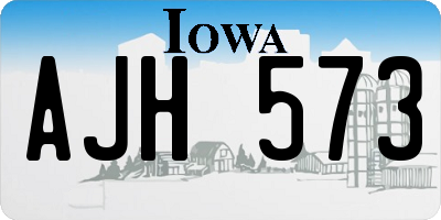 IA license plate AJH573