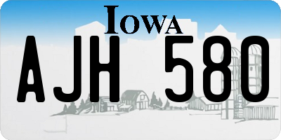 IA license plate AJH580