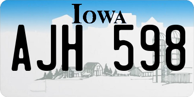 IA license plate AJH598