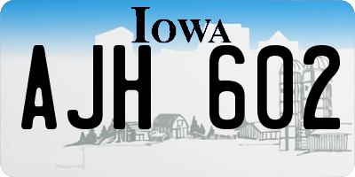 IA license plate AJH602