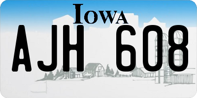 IA license plate AJH608