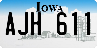 IA license plate AJH611