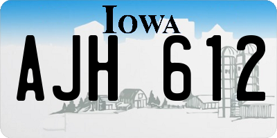 IA license plate AJH612