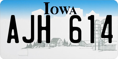 IA license plate AJH614