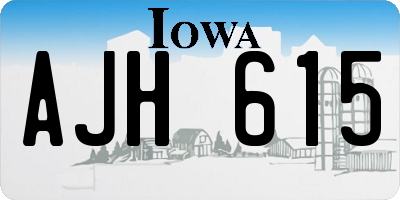 IA license plate AJH615