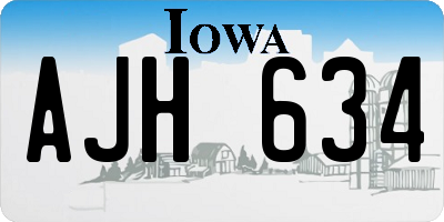 IA license plate AJH634