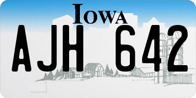 IA license plate AJH642