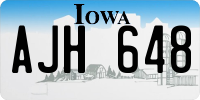 IA license plate AJH648