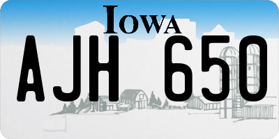 IA license plate AJH650
