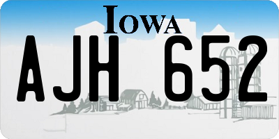 IA license plate AJH652