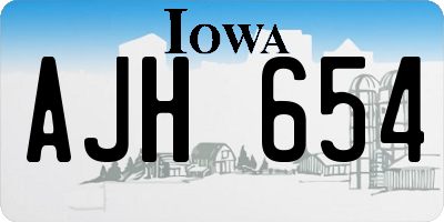 IA license plate AJH654