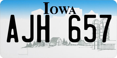 IA license plate AJH657