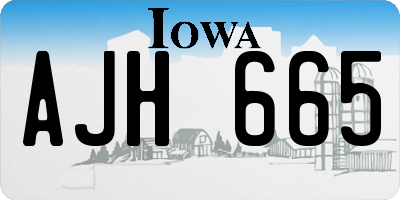 IA license plate AJH665