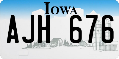 IA license plate AJH676