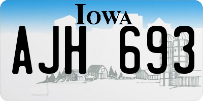 IA license plate AJH693