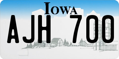 IA license plate AJH700