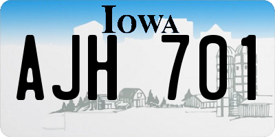 IA license plate AJH701