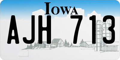 IA license plate AJH713