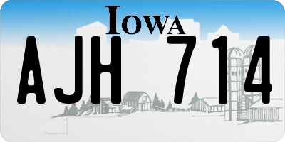 IA license plate AJH714