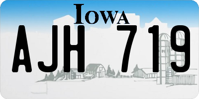 IA license plate AJH719
