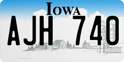 IA license plate AJH740