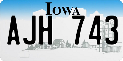 IA license plate AJH743