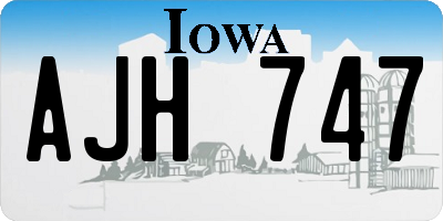 IA license plate AJH747