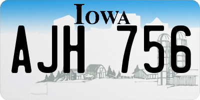 IA license plate AJH756