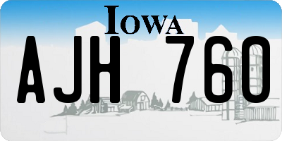 IA license plate AJH760