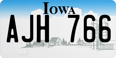IA license plate AJH766