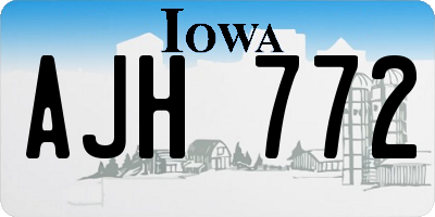IA license plate AJH772