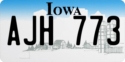 IA license plate AJH773