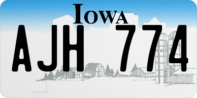 IA license plate AJH774