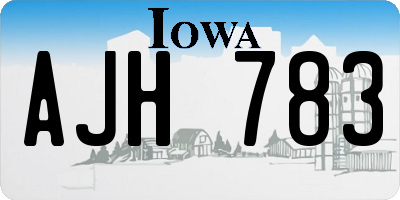 IA license plate AJH783