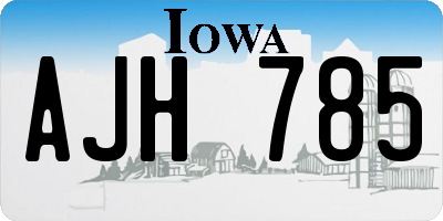 IA license plate AJH785