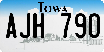 IA license plate AJH790