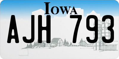 IA license plate AJH793