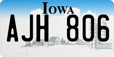 IA license plate AJH806