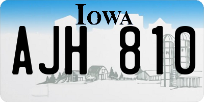 IA license plate AJH810