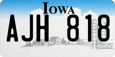 IA license plate AJH818