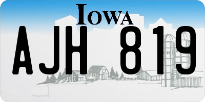 IA license plate AJH819