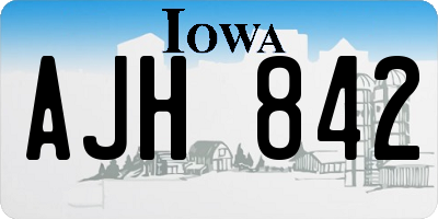 IA license plate AJH842