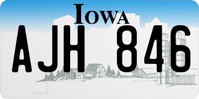 IA license plate AJH846