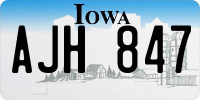 IA license plate AJH847
